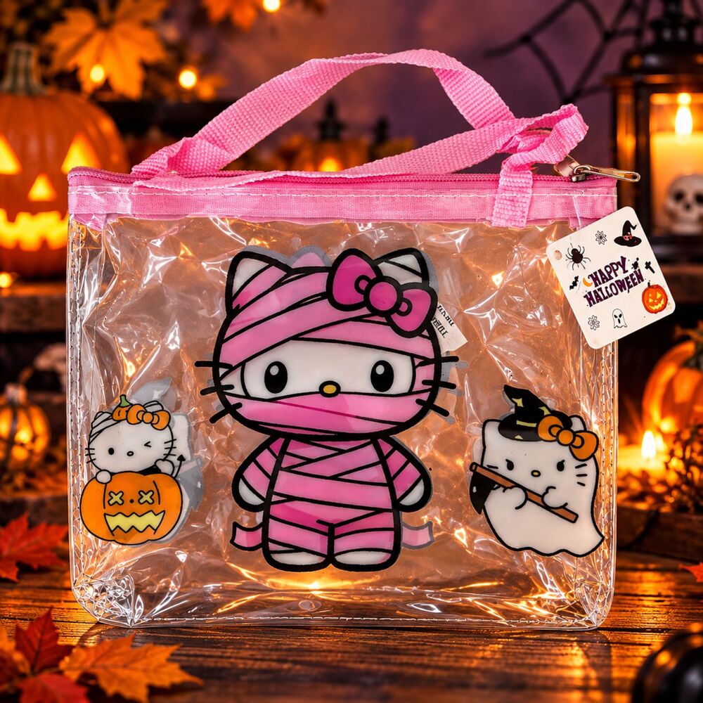 Hello Kitty Halloween Bag Pink Mummy Clear 6.5 x 5.5 in
